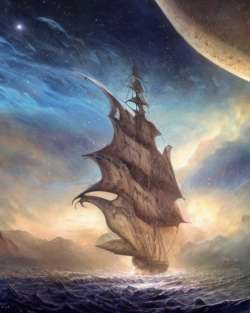 A sailing ship on another world