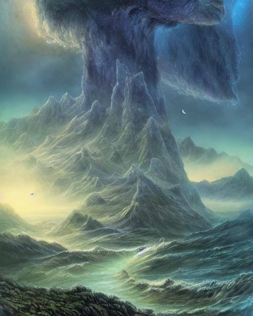 a wild sea stretching up to the universe