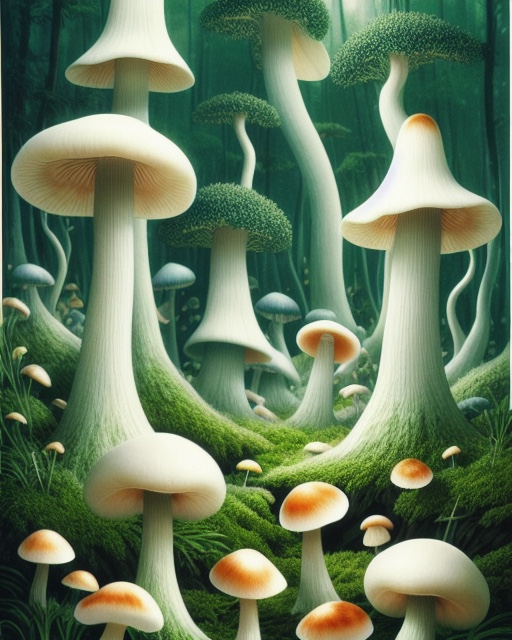 white mushrooms