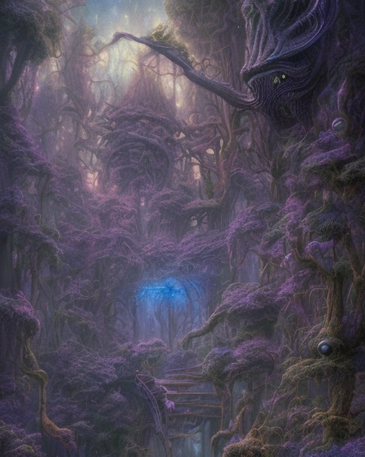 Misty fantasy forest